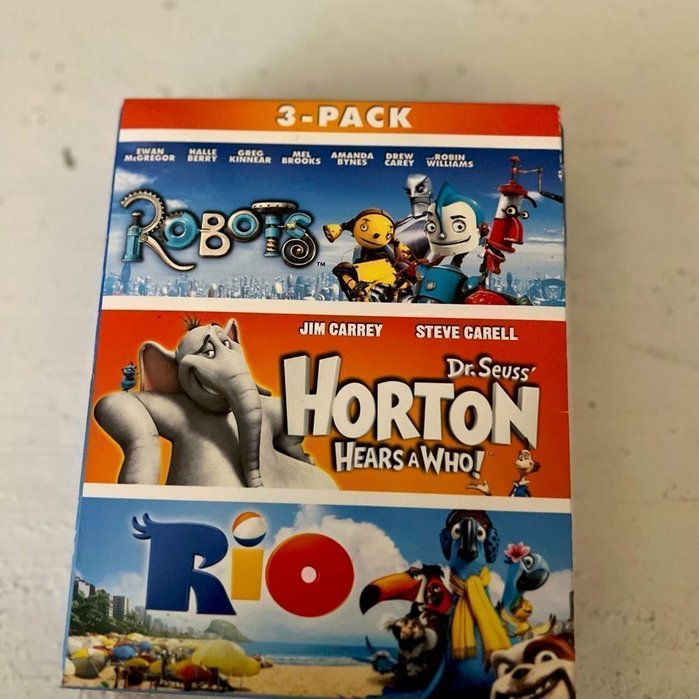 Blu-Ray 3 Pack Movies. Robots. Rio. Horton